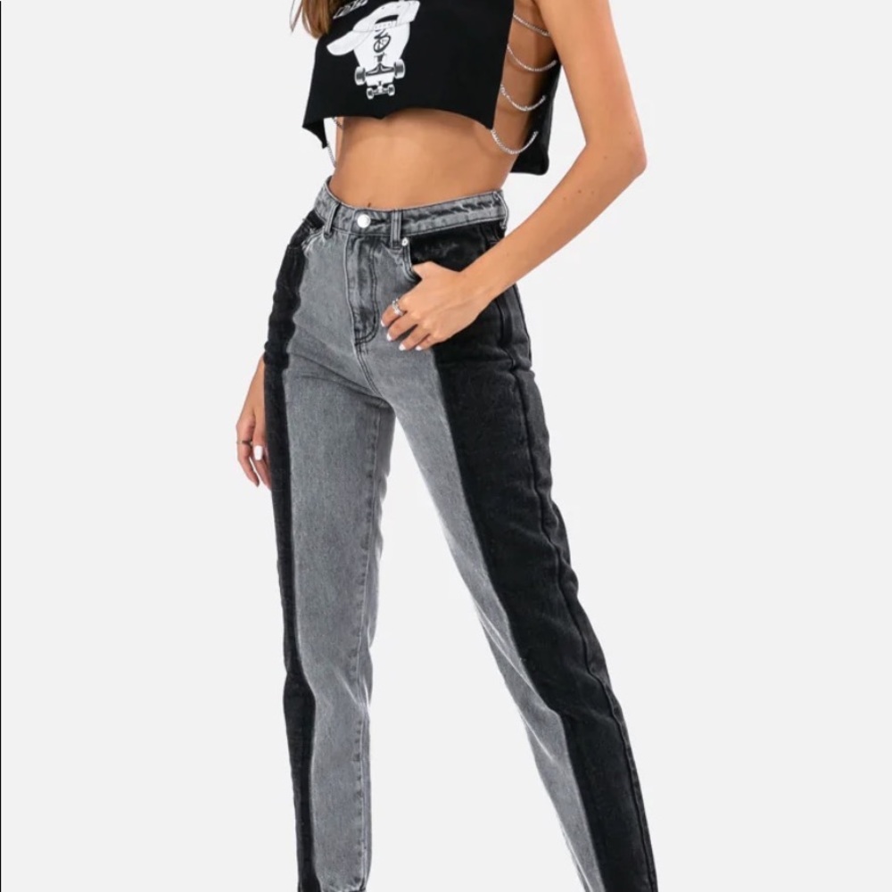 High waisted two toned jean from Adika